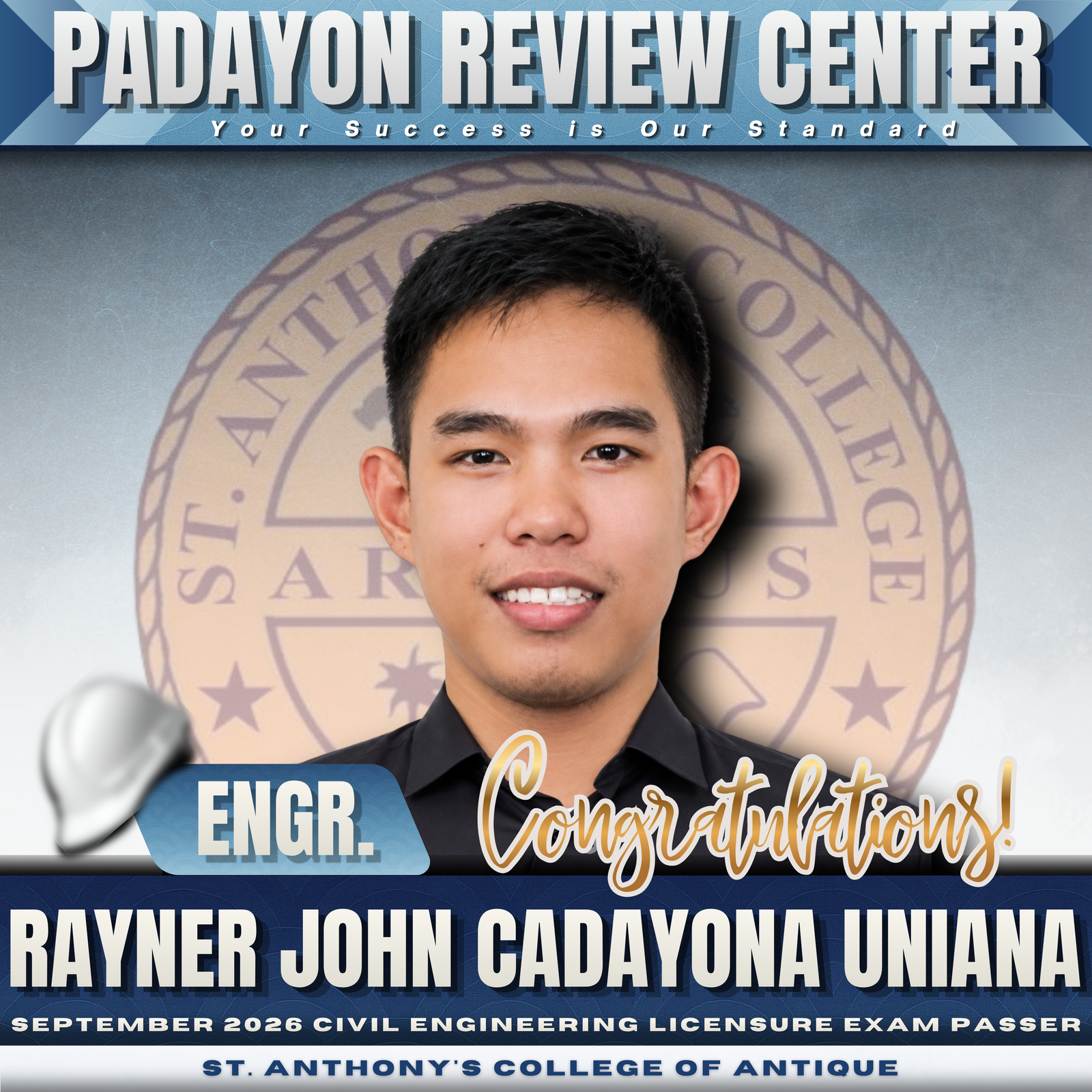 Engr. Rayner John Cadayona Uniana — CELE Board Passer