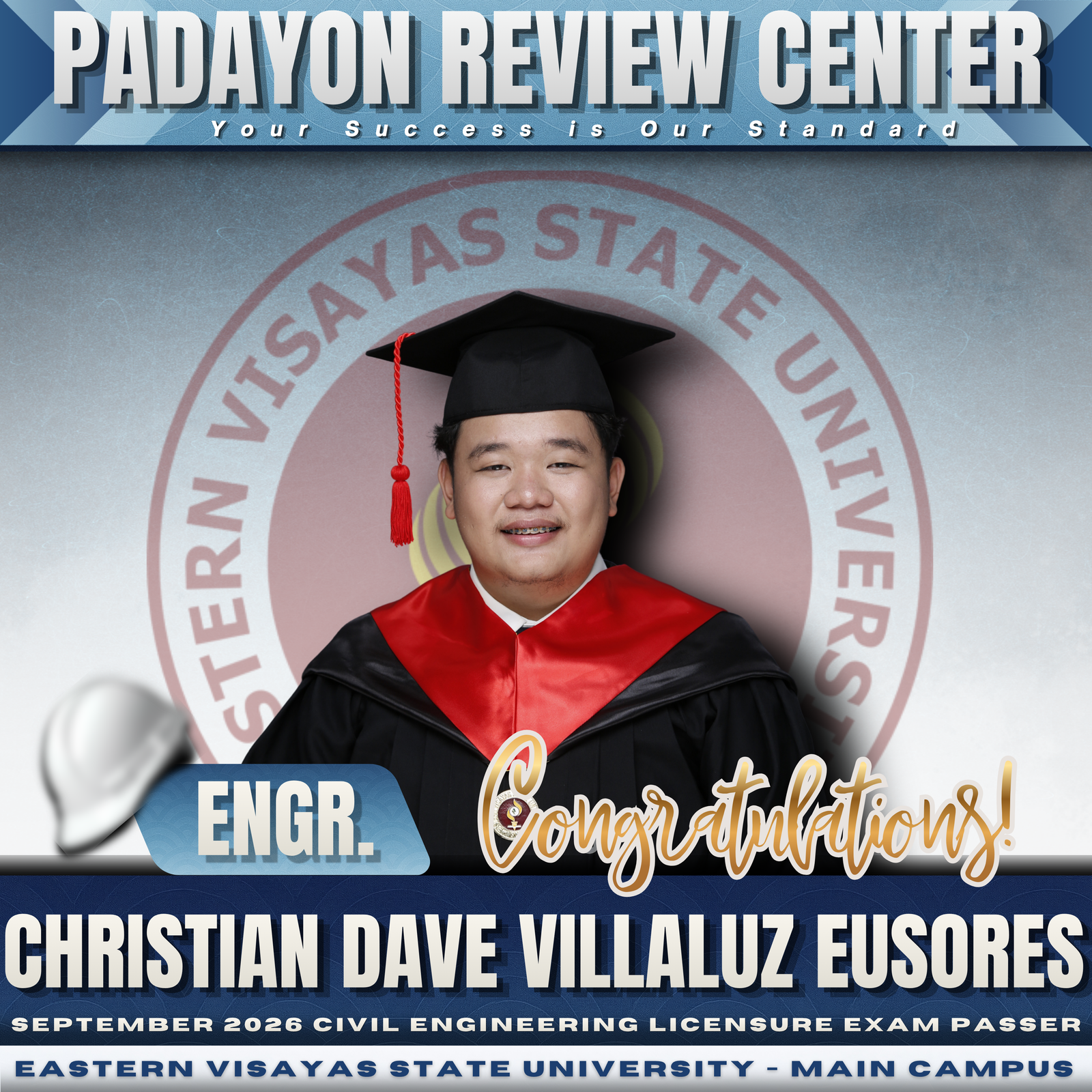 Engr. Christian Dave Villaluz Eusores — CELE Board Passer