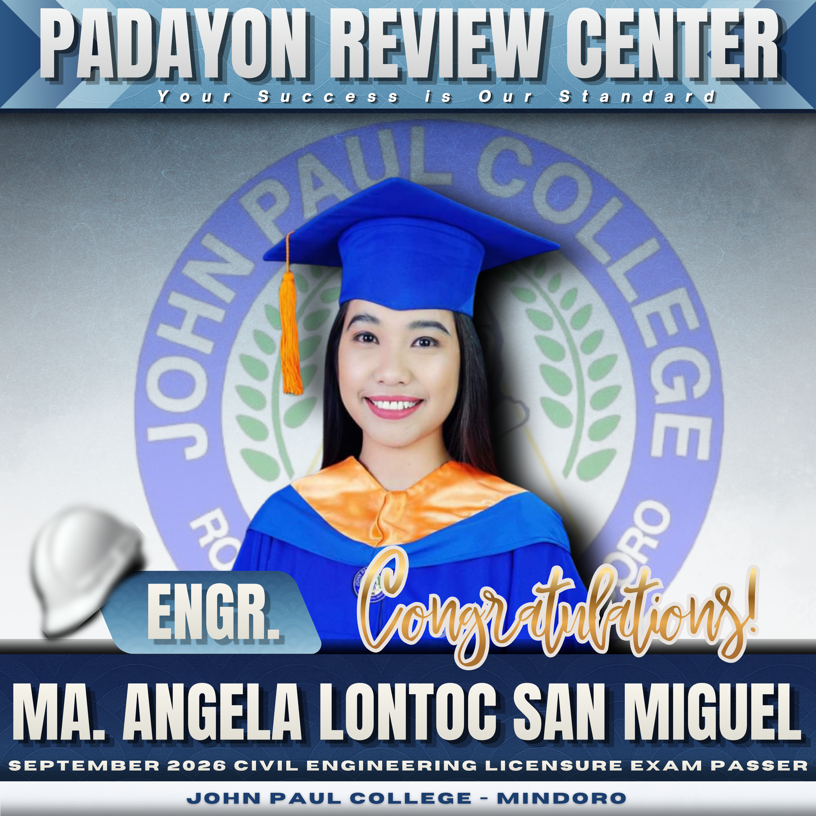 Engr. Ma. Angela Lontoc San Miguel — CELE Board Passer